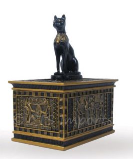   Trinket Jewelry Box Figurine Egyptian Treasures Cat Goddess of Egypt