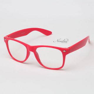 Pink Retro Vintage Clear Lens Glasses Nerdy Hipster Fixie Trendy