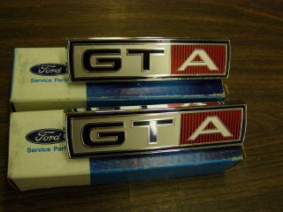 NOS 1967 Ford Mustang + Fairlane GTA Fender Emblems Ornaments