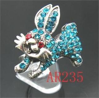 ROMANY   BLING   Charming Blue Rhinestione Lovely Trendy Rabbit Ring