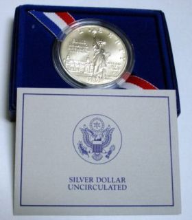 1986 US Mint Statue Of Liberty Commemorative Uncirculated Silver 