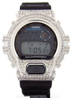 Casio G Shock 4.50Ct Full Case White 466 Diamonds Watch DW 6900 Iced 