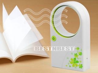   Bladeless Fan No Leaf Air Conditioner USB Cable Desktop Green Cool