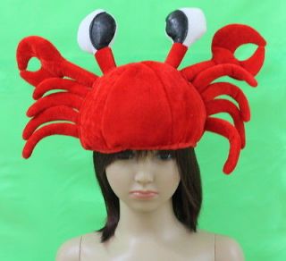 For Halloween Funny Cute Red Crab Hat Party Costume For Free Size Gift 