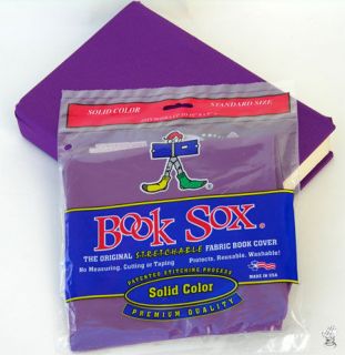 Plum Purple Stretch Fabric Book Sox Cover Standard Solid Orchid NIP 