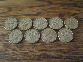George VI Three Pence Coin 1937/38/39/40/​41/42/43/45/46​.