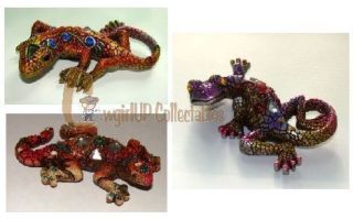 Mosaic Jeweled Lizard, Gecko Magnets (Set of 3)
