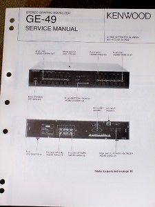 Kenwood GE 49 Graphic Equalizer Service/Parts Manual
