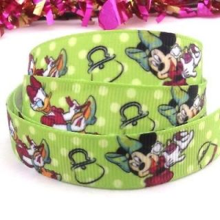   5Yards 5/8 printed Donald Duck and Mickey Mouse Grosgrain Ribbon LK163