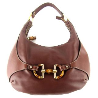 GUCCI Soft cognac leather Horsebit Hobo shoulder bag EXCELLENT 