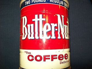 VINTAGE BUTTER NUT COFFEE CAN 2 POUND SIZE