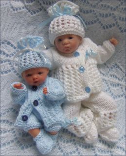 Reborn or Dolls Knitting Pattern Timmy Set, Coat, Trousers, Hat 