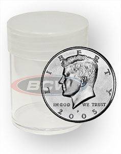   Clear Plastic Acid Free Kennedy / Franklin Half Dollar Coin Tubes