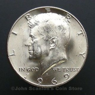 1969 D Kennedy Half Dollar 40% Silver   Choice BU