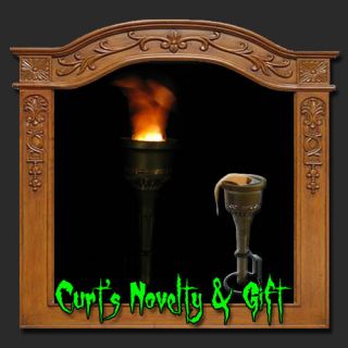 SET OF 4 HALLOWEEN SILK FLAME TORCH LIGHT Haunted House Castle Prop