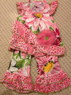 Baby Nay Hawaiian Flower Outfit Size 2T