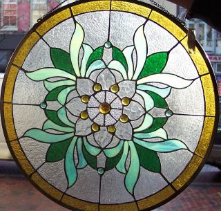 Tiffany Styled Stained Glass Window Panel 18 Round [9037 11]