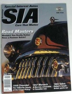   CHEVROLET PICKUP 1947 MONARH 1962 SABRA BUICK ROADMASTER 1952 BUICK