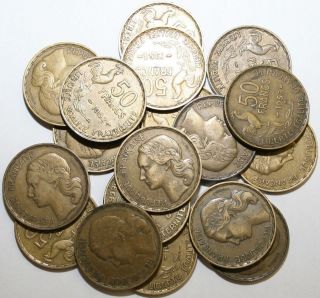 1951 to 1954 France Aluminium Bronze 50 Francs Your Choice of Date