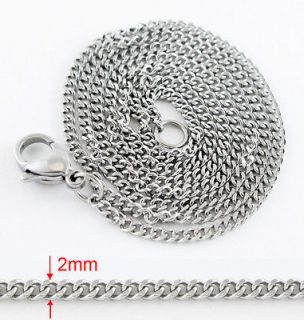 316L Stainless Steel 2mm Link Chain Necklace #5590