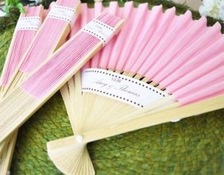 Light Pink Paper Fans Outdoor Wedding Favors