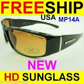 HD HIGH DEFINITION VISION DRIVING SUN GLASSES AMBER NEW XLOOP FREE 