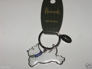 HARRODS TEDDY BEAR WESTIE SCOTTIE DOG KEYRING key ring / 2012 XMAS B 