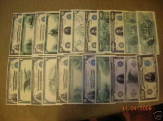 Replica 1918 11Pc Set US Paper Money Currency Copy Note