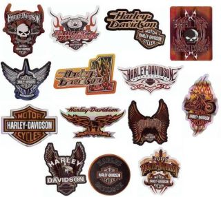 HARLEY DAVIDSON MOTORCYCLE STICKERS DECALS LOT SET OF 14