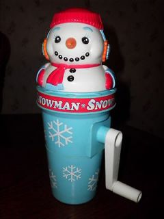   toys kids safe snow cone slushie maker Snowman hand crank ice shaver