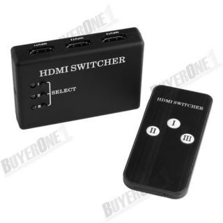 Ports 1080p HDMI Switch Switcher Splitter + Remote for PS3 DVD HDTV 
