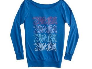 NWT New Zumba Fitness Headliner Top M L XL Medium Large Dazzling Blue 