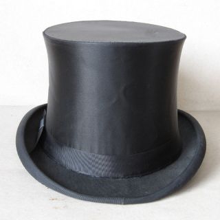   MARKED COLLAPSIBLE SILK / SATIN TOP HAT / FOLDING OPERA HAT / 57