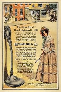 1911 Ad 1847 Rogers Bros. Sterling Silverware Ladle   ORIGINAL 