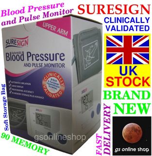 NEW SURESIGN BLOOD PRESSURE AND PULSE MONITOR WITH 90 MEMORIES +SOFT 