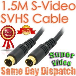 5M Gold SVHS S Video 4 Pin Mini Din Male to PC Laptop HD TV Out DVD 