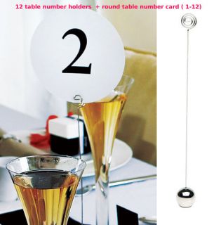   Number Holders and Round Table Number Card (1 12) Wedding Decorations