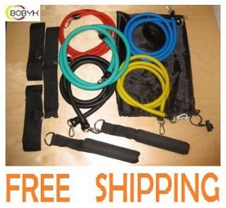 RESISTANCE LATEX BANDS SET EXERCISE P90X GYM YOGA WORKOUT FITNESS 