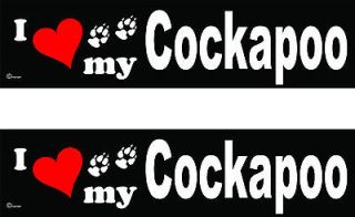 love my Cockapoo dog LARGE 12X3 bumper vinyl stickers decals