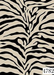 Black Beiges Animal Print Zebra Design 5 x 8 Area Rug