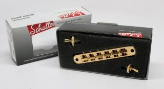 New Genuine SCHALLER GTM Tuneomatic Guitar Bridge SCHALLER 45062 GOLD