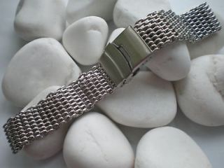 22mm Stainless Steel SHARK mesh bracelet Diving Watch replacement band