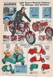 Vintage 1954  Allstate Scooter Moped catalog ad copy. Puch 