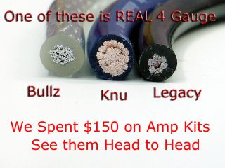 Bullz Audio vs KnuKonceptz TRUE 4 Gauge Amp Install Kit   head to head