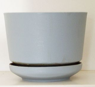 Dynamic Design Blue Colored Plastic 4 inch Flower Pot with Saucer