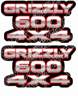 Grizzly 600 4x4 RED Gas Tank Graphics Decal Sticker Atv Quad plastic 