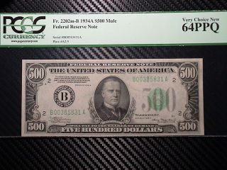 1934A $500 Fr. 2202m B Mule New York Five Hundred Dollar Bill FRN 