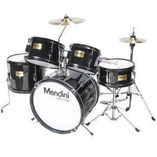   listed MENDINI BLACK 5 PIECE CHILD JUNIOR DRUM SET +THRONE+CYMBAL​S