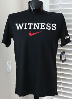 NIKE LeBron Dri FIT Witness T Shirt sz L Large Black Red FreeGums VI 