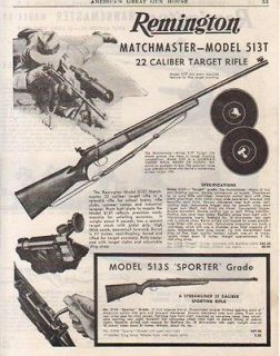 1952 Remington Model 513T & 513S Target Rifle Ad